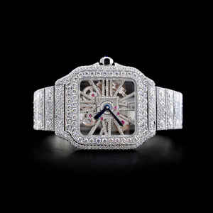 Montre analogique en acier inoxydable de haute qualité étanche Iced Moissanite Diamond VVS Clarity Imbattable Luxury Business Antique - Product Image 1