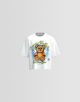 T-shirt Boxy Court Personnalisé Femme 2026 – Nouvelle Tendance Style Coton 240gsm Imprimé DTG Boutonné Épaules Tombantes Vêtement Streetwear