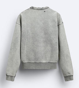 Sweat-shirt à col rond, coupe ample, effet vieilli, lavage vintage, personnalisé, en vente chaude, sweat-shirt vintage délavé à l'acide pour hommes - Product Image 6