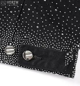 แจ็คเก็ตยีนส์สีพื้นแบบกระดุมแถวเดียว ขายดี คุณภาพสูง โลโก้ด้านหน้า ทรงเข้ารูป ผลิตในปากีสถาน ลดราคา - Product Image 6