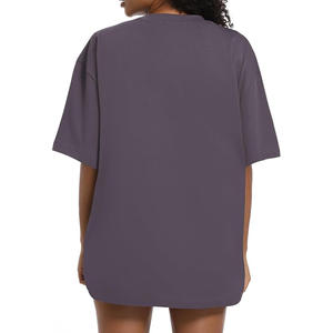 T-shirts pour femmes chemises grande taille T-shirt surdimensionné en coton pour femmes avec logo personnalisé T-shirt 100% coton - Product Image 2