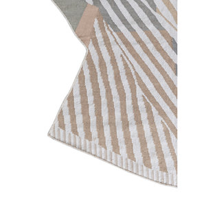 Tapis en laine tissés à la main de luxe, couleur ivoire, à motifs ovales ADWP-13087, doux et lavables, pour la décoration intérieure, la salle à manger, l'extérieur et la cuisine - Product Image 4