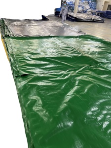 Bâche en HDPE haute résistance, couleur olive, pour couverture d'expédition, avec 4 renforts en plastique - Product Image 6