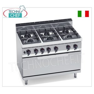Cuisinière à gaz 6 brûleurs avec four à gaz, 43,5 kW - Product Image 4