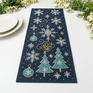 Camino de Mesa Bordado a Mano de Lujo de 36 Pulgadas con Cuentas de Vidrio para Decoración Festiva - Product Image 6