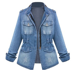 Veste en jean de style vintage pour femmes, design décontracté et élégant avec propre logo, haute qualité, durable, prix raisonnable. - Product Image 5
