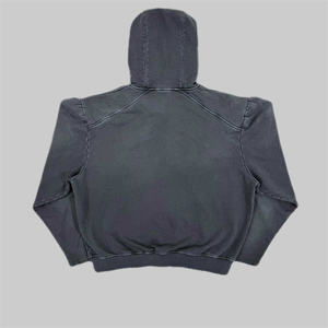 Sudaderas con capucha bordadas ecológicas de alta calidad personalizadas del fabricante, lavado ácido de algodón de rizo francés pesado desgastado - Product Image 3