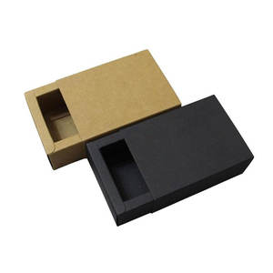 16*10,2*5,5 cm negro Kraft cajón caja hecha a mano jabón regalo artesanía joya macarrón embalaje fiesta regalo cajas de papel - Product Image 1