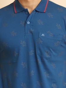 Camiseta de hombre de algodón 100% mercerizado de moda para cuello de Polo media manga con estampado de moda elegante cómodo Regular Fit Versati - Product Image 2