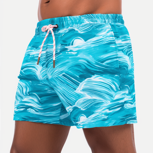 Short de plage décontracté et léger à séchage rapide pour homme, ceinture élastique, poches pour le surf, la natation, l'été - Product Image 2