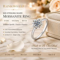 Bague de fiançailles en moissanite 0,5 ct couleur D VVS, bague solitaire en argent sterling 925, coupe 3EX 5 mm, plaqué rhodium