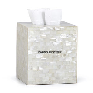 Caja de pañuelos decorativa madre de perla forma rectangular servilletero hecho a mano caja de pañuelos de madera de calidad superior - Product Image 2