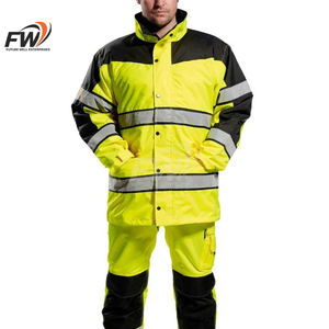 Chaquetas de seguridad Softshell para construcción con cintas reflectantes, chaquetas de trabajo personalizadas de alta visibilidad para hombres - Product Image 4