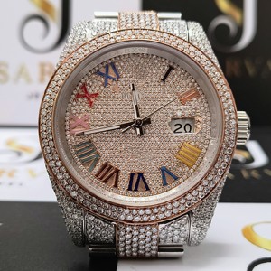 Relojes mecánicos chapados en oro rosa VVS Clarity Moissanite Diamond Reloj automático Iced Out Hip Hop Style para hombres y mujeres - Product Image 4