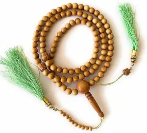 2023 nóng bán hồi giáo tràng hạt cầu nguyện hạt hồi giáo phụ kiện nâu tasbih 99 hạt gỗ cầu nguyện hạt