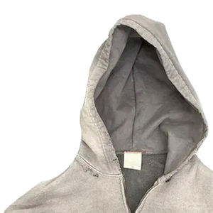 Hot Selling Heavyweight Acid Washed Hoodies with Customized Logo Design Streetwear Zipper up for Winter - Product Image 6