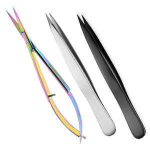 Meilleure vente pince à épiler à sourcils ensemble de ciseaux à ressort outils de cueillette et de coupe pointe pointue pince à épiler Sharpe et ciseaux de beauté - Product Image 3