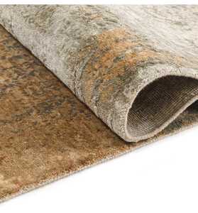 Tapis en laine de soie fait à la main de luxe au design moderne noué à la main technique de noeud turc longue durée lavable tailles personnalisables 5x8 - Product Image 3