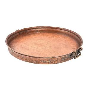 Plateau de service en cuivre Taille personnalisée Hôtels Restaurants Plateau de service décoratif en cuivre antique de forme ronde - Product Image 6