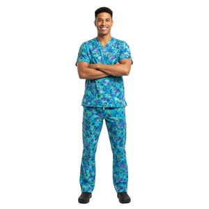 Mens <b>Scrub</b> <b>Set</b> For Medical Staff Breathable Fabric Top And Bottom Hospital Uniform OEM ODM Export Quality - Product Image 3