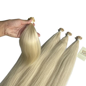 Extension de cheveux humains Remy à cuticules alignées en usine, cheveux vierges russes, kératine italienne pré-collée, pointe plate - Product Image 1