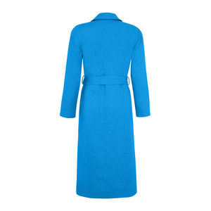 Abrigo Largo de Lino Cruzado para Mujer - Transpirable, Elegante y Lujoso para Primavera e Invierno - Product Image 3