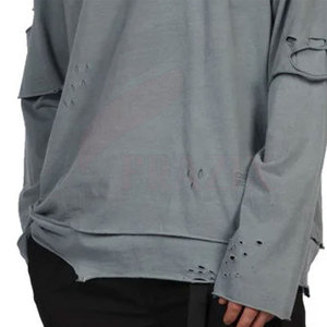 Chemise pour homme à manches doubles de couleur unie, best-seller, de haute qualité, en polyester/coton, séchage rapide et respirante, col rond - Product Image 6