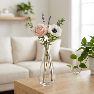 VBD1409 Large Teardrop Bud <b>Vase</b> Minimalist Design Glass Tabletop <b>Vase</b> 9 Inch - Product Image 2