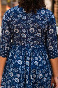 Robe Leyna en coton pur imprimée à la main, style bohème, décontractée, pour l'été - Product Image 6