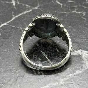 Handmade Turkish <b>Silver</b> <b>Ring</b> for <b>Men</b> Ottoman Vav Elif Islamic Calligraphy Signet Spiritual Muslim Jewelry with Turquoise Gift - Product Image 6