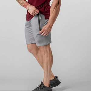 Wholesale Price High Quality Customized Logo Design Gym Fitness 100%Cotton Solid Color Side <b>Zipper</b> Pockets Man <b>Shorts</b> 2022 - Product Image 6