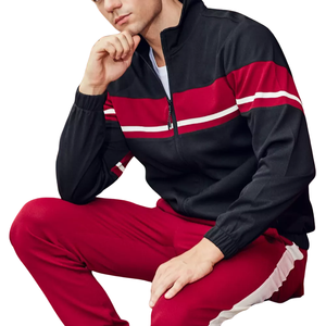 Ensemble survêtement solide d'hiver 100% coton pour hommes 2 pièces pantalons décontractés à capuche zippé respirant écologique - Product Image 4