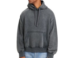 Sudadera con Capucha Extra Grande para Hombre, Estilo Corto, con Cremallera Completa, Lavada al Ácido, 100% Algodón, 460 Gsm, Talla Grande, OEM - Product Image 2