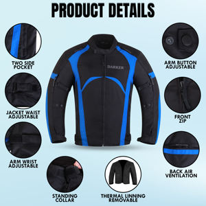 Veste de moto pour hommes Veste d'équitation de course de motard Veste de moto en textile imperméable pour homme - Product Image 4