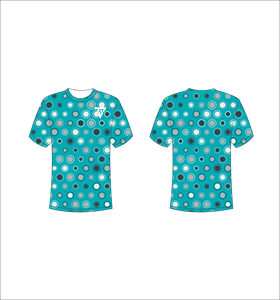 Camiseta de Hombre con Estampado de Puntos Verde Azulado, Manga Corta, Cuello Redondo, Corte Regular Informal, 100% Poliéster Tejido Transpirable - Product Image 1
