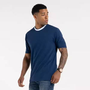 100% algodón tejido Unisex cuello redondo manga corta deportivo patrón a cuadros logotipo personalizado camiseta para hombres - Product Image 2