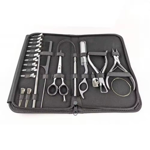Kit Completo TEEJAY para Salón de Belleza: Tijeras de Acero Inoxidable para Extensiones de Cabello, Cuchilla, Pinza para Extensiones de Cinta, Peine Separador y Aguja - Product Image 2