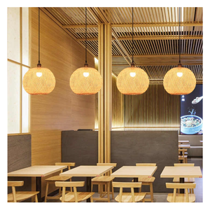 Lampe suspendue d'intérieur moderne personnalisable en gros, lampe en rotin tissé à la main, économie d'énergie, écologique, fabriquée au Vietnam, en bambou - Product Image 4