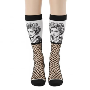 Calcetines de Mujer de Punto con Estampado Digital, Material Suave y Cómodo, Diseño Elegante, Transpirables, Casuales, de Moda - Product Image 1