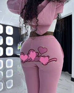 2025ชุดวอร์มผ้ากำมะหยี่ไซส์ใหญ่พิเศษสำหรับผู้หญิงชุดวอร์มมีซิปประดับพลอยเทียมพร้อมสเวตสูทชุดสองชิ้นสำหรับฤดูหนาว - Product Image 4