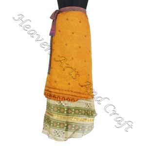 Nueva Falda larga de seda de nivel envolvente bohemio gitano Reversible Vintage seda mágica 38 pulgadas falda envolvente Halter tubo impresiones vestido envolvente - Product Image 5