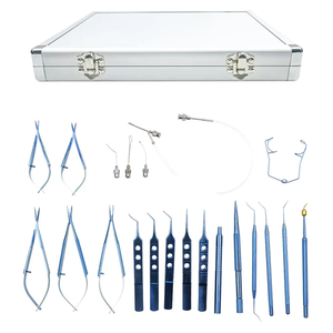 Juego de herramientas microquirúrgicas oftálmicas Kit de instrumentos de cirugía ocular con fuente de alimentación manual con caja de aluminio - Product Image 2
