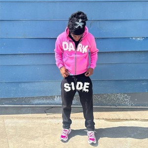 Chaqueta con estampado de letras americanas ropa de calle alta moda Sudadera con capucha de gran tamaño mujeres hombres Punk Casual Harajuku pulóver sudadera Top - Product Image 4