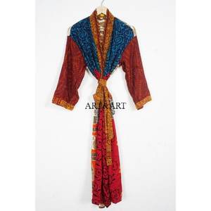 Kimono long en soie élégant fait à la main par un designer, doux, personnalisé, de haute qualité, vêtements de nuit pour femmes, été/automne/printemps, mariages - Product Image 1