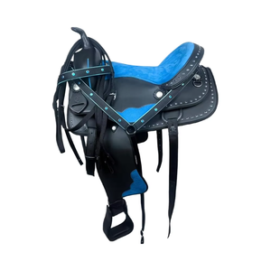 Selle de course de chevaux occidentale synthétique légère avec arbre en plastique de conception confortable pour un siège de vélo d'équitation confortable - Product Image 1