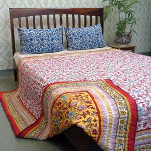 Best Price Queen Size <b>Quilt</b> <b>Bedding</b> Set 100% Organic Cotton Hand Block Printed in Traditional Woodblock Style - Product Image 6