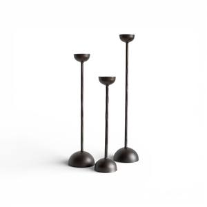 Trío de Portavelas Modernos de Metal Negro con Diseño Minimalista Recto y Base Redonda para Decoración Contemporánea - Product Image 2