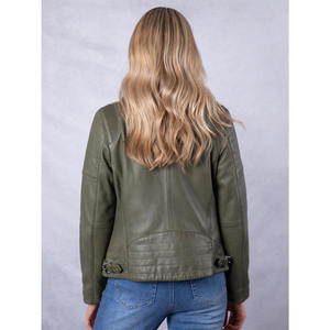 แจ็กเก็ตถักหนังวัวสำหรับผู้หญิง, เสื้อแจ็กเก็ตมอเตอร์ไซด์สวมใส่แนวสตรีทแฟชั่นกันน้ำระบายอากาศได้ดี - Product Image 2