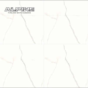 ALPINE-Carrelage blanc élégant en marbre 600x600mm, surface brillante CALACATTA CARRARA pour utilisation au mur et au sol, céramique Novac - Product Image 1
