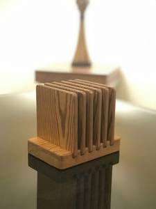 SOUS-VERRE MULTI EN BOIS PERSONNALISÉS CORRESPONDANTS MORDEN SOUS-VERS EN Bambou Fonctionnels Faits À La Main Ensemble de 6 avec Support - Product Image 4